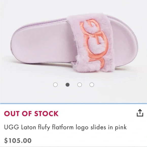 SOLD ON CROSSPOST UGG Laton Fluffy Flatform logo slides - Picture 3 of 14